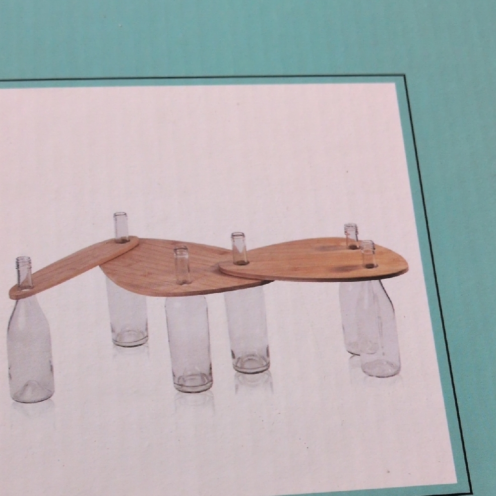 Nike Wooden Charcuterie Board with Glass Supports - Picture 3 of 4